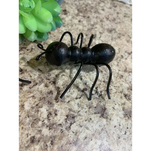 Set of 2 SOLID Metal Yard BLACK ANT WHIMSICAL Garden Decor Home Outdoor HL6 - Picture 3 of 6